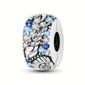 925 Sterling Silver Ocean-Inspired Charm Bead - Round Pendant for DIY Jewelry